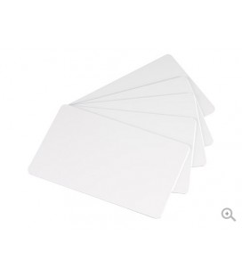 Carte blanche 0,75mm PVC LAMINE 86x54mm+PERFO RONDE GRANDE COTE
